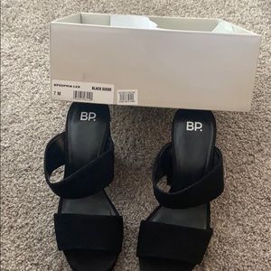 Black Suede BP chunky 4 inch heels